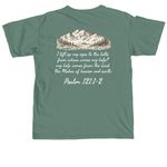 Hope For Ezra (Lift My Eyes), a Light Green Comfort Colors Unisex Tee (back-view)