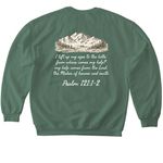 Hope For Ezra (Lift My Eyes), a Military Green Softstyle Crewneck Sweatshirt (back-view)