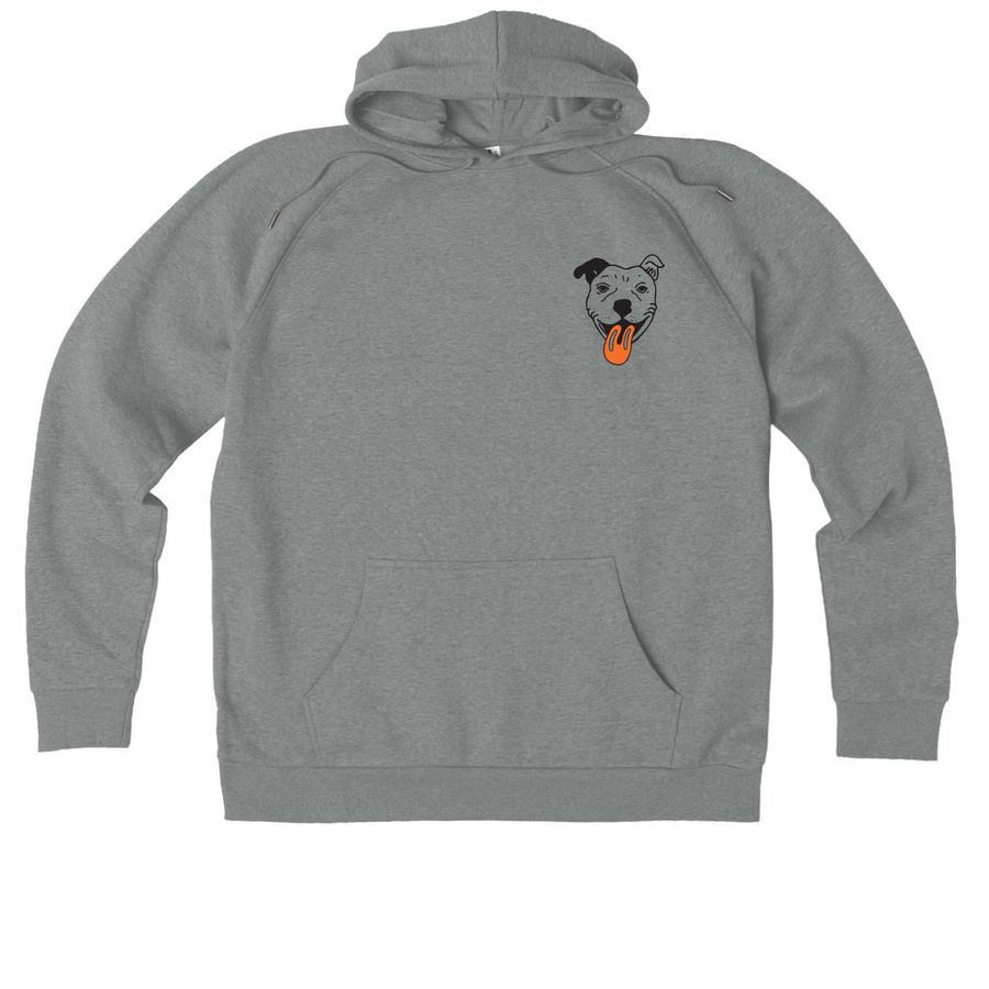 CA Pit Bull - Sunset 2, a Aluminum Grey Heather Allmade Organic CVC Pullover Hoodie
