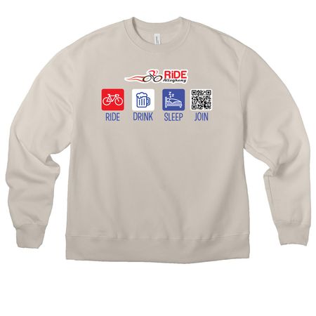 Ride-Drink-Sleep LIGHT COLORS, a Dust Premium Heavyweight Crewneck Sweatshirt