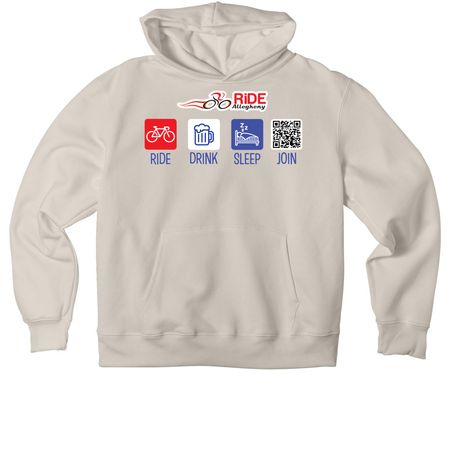 Ride-Drink-Sleep LIGHT COLORS, a Dust Premium Heavyweight Pullover Hoodie