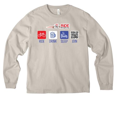 Ride-Drink-Sleep LIGHT COLORS, a Dust Unisex Heavyweight Long Sleeve Tee