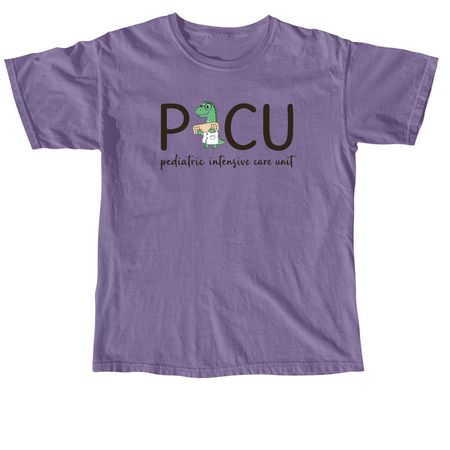 PICU Dino, a Grape Comfort Colors Unisex Tee