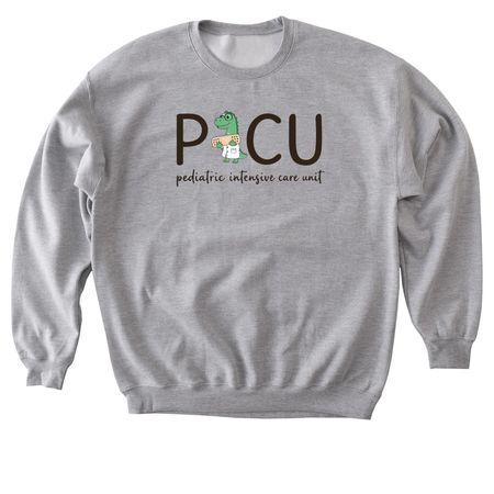 PICU Dino, a Sport Grey Softstyle Crewneck Sweatshirt