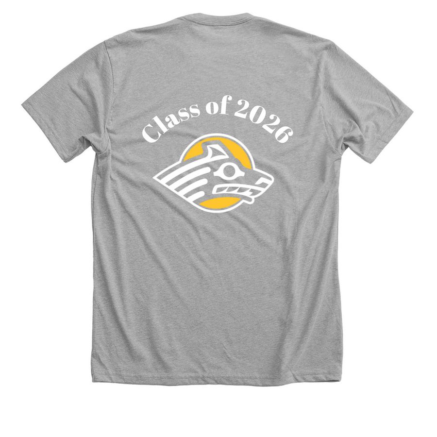 UAA SON Class of 2026, a Athletic Heather Premium Unisex Tee (back-view)