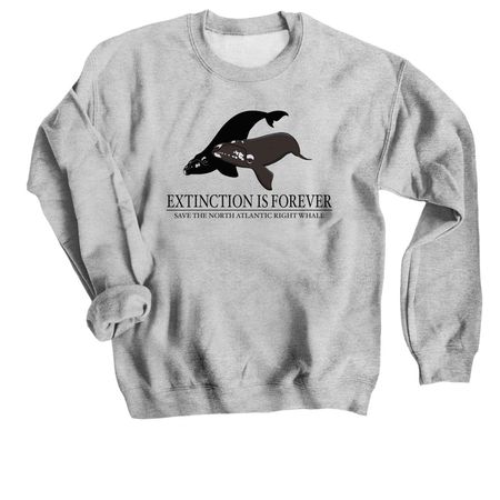 Save the North Atlantic Right Whales, a Sport Grey Crewneck Sweatshirt