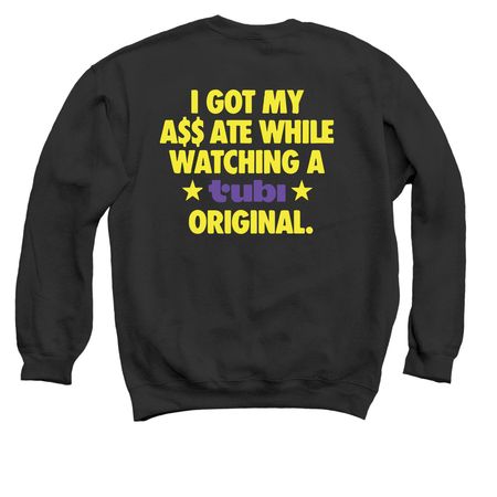 Tubi Pride Merch Official, a Black Crewneck Sweatshirt