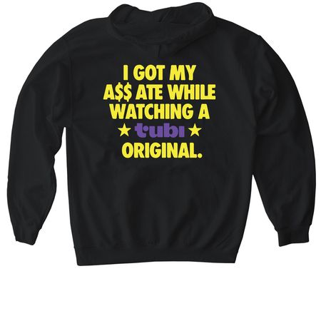 Tubi Pride Merch Official, a Black Gildan Softstyle Pullover Hoodie