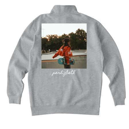 The Shallow End Album Merchandise, a Grey Heather Midweight Quarter Zip Pullover