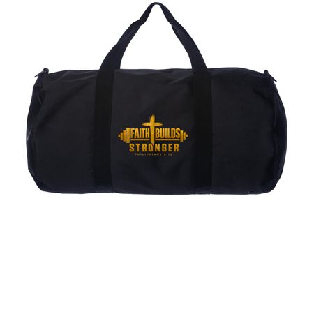 built through faith, a Black Day Tripper Duffel Bag