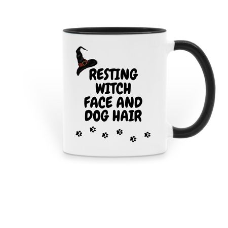 Witch Face Mug - Seasonal, a Black Two-Tone Ceramic Mug