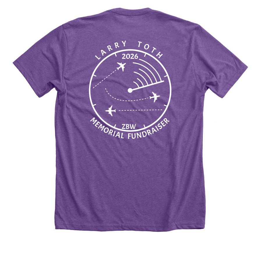 LTMF 2026, a Heather Team Purple Premium Unisex Tee (back-view)