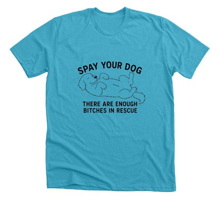 Spay Your Dog, a Heather Aqua Premium Unisex Tee