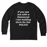Laughing at ourselves, a Black Stanley/Stella Unisex Creator 2.0 Long Sleeve Tee (back-view)