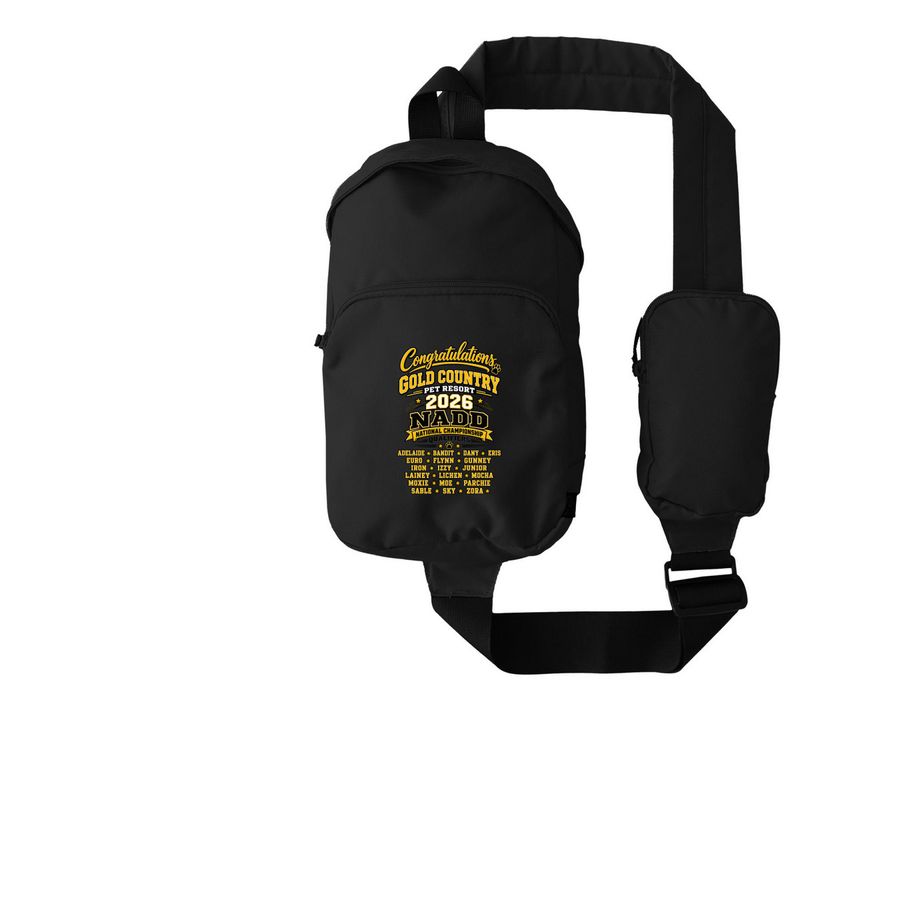 Gold Country's 2026 NADD National sling bag&nbsp;, a Black Grove Sling Bag
