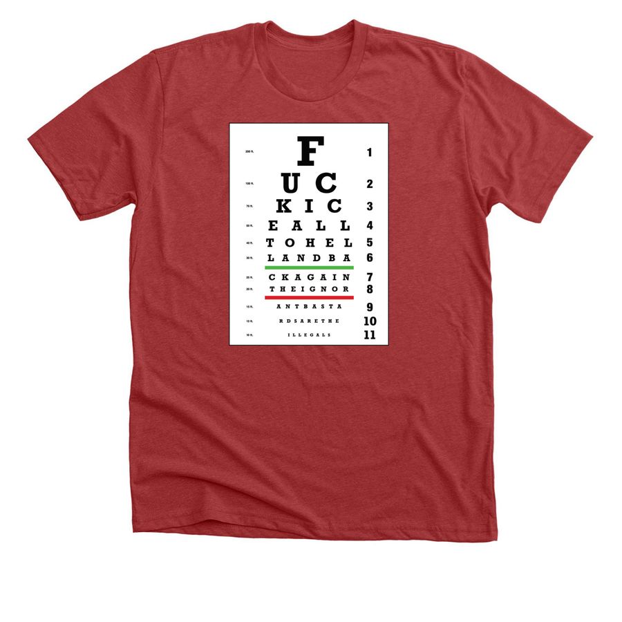 Vision Test - What Are You Seeing?, a Heather Canvas Red Premium Unisex Tee