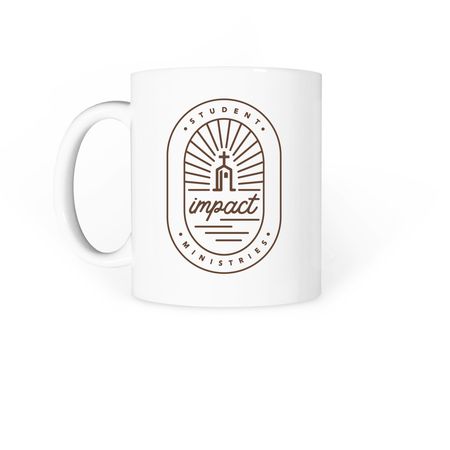 Impact Students Coffee Mug Design Brown, a White Coffee Mug