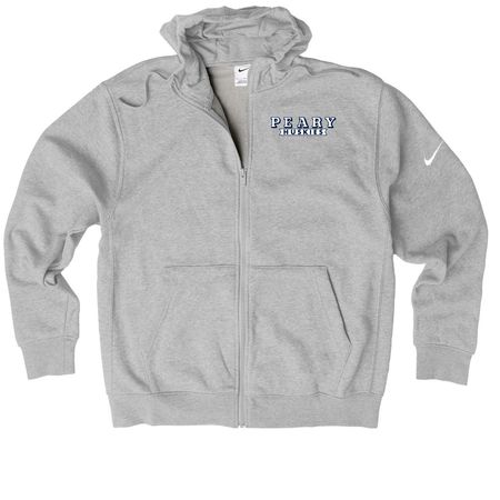 Sporty with plain logo, a Dark Grey Heather Nike Club Fleece Zip Up Hoodie