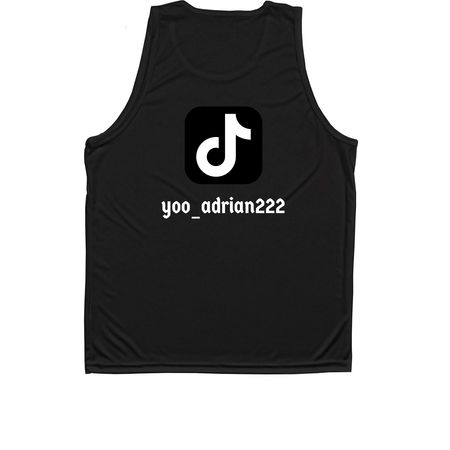 Adrian Army Tank Top, a Black Unisex Performance Tank (back-view)