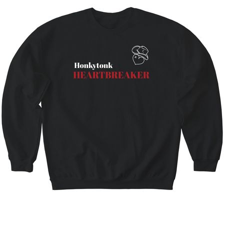 Honkytonk Heartbreaker, a Black Softstyle Crewneck Sweatshirt
