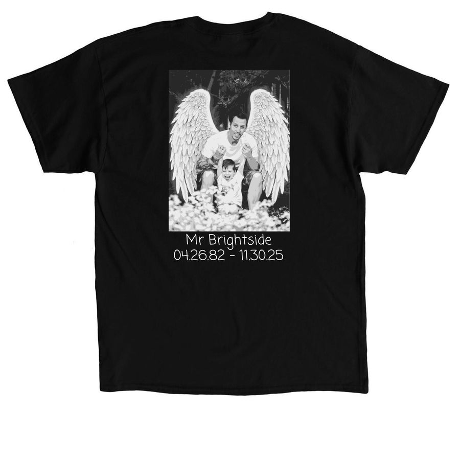 Mr.Brightside, a Black Classic Unisex Tee (back-view)