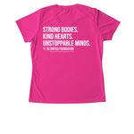 Signature Pink SGU Shirt, a Neon Pink Women's Performance Tee (back-view)