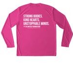 Signature Pink SGU Shirt, a Neon Pink Unisex Performance Long Sleeve Tee (back-view)