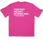 Signature Pink SGU Shirt, a Neon Pink Classic Performance Tee (back-view)