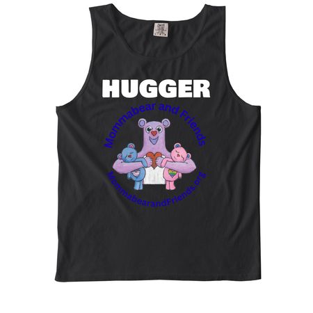 Hugger Shirts, a Black Comfort Colors Tank Top