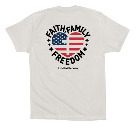 Faith, Family, Freedom Shirts, a Vintage White Premium Cotton Tee