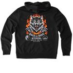 HOGS FOR HOPE 3, a Deep Black Allmade Organic French Terry Zip Up Hoodie (back-view)