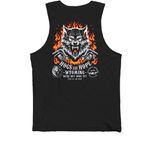HOGS FOR HOPE 3, a Black Premium Cotton Tank (back-view)