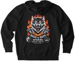 HOGS FOR HOPE 3, a Black Stanley/Stella Unisex Cultivator 2.0 Zip Up Pullover Hoodie (back-view)