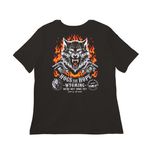 HOGS FOR HOPE 3, a Black Women?s Relaxed Cotton Tee (back-view)