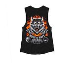 HOGS FOR HOPE 3, a Black Women's Muscle Tank (back-view)