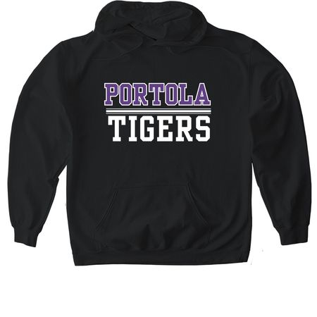 Portola Tigers, a Black Gildan Softstyle Pullover Hoodie
