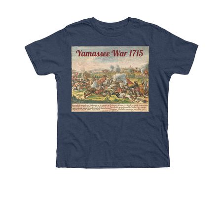 Yamassee War of 1715-1717, a Heather Navy Premium Youth Tee