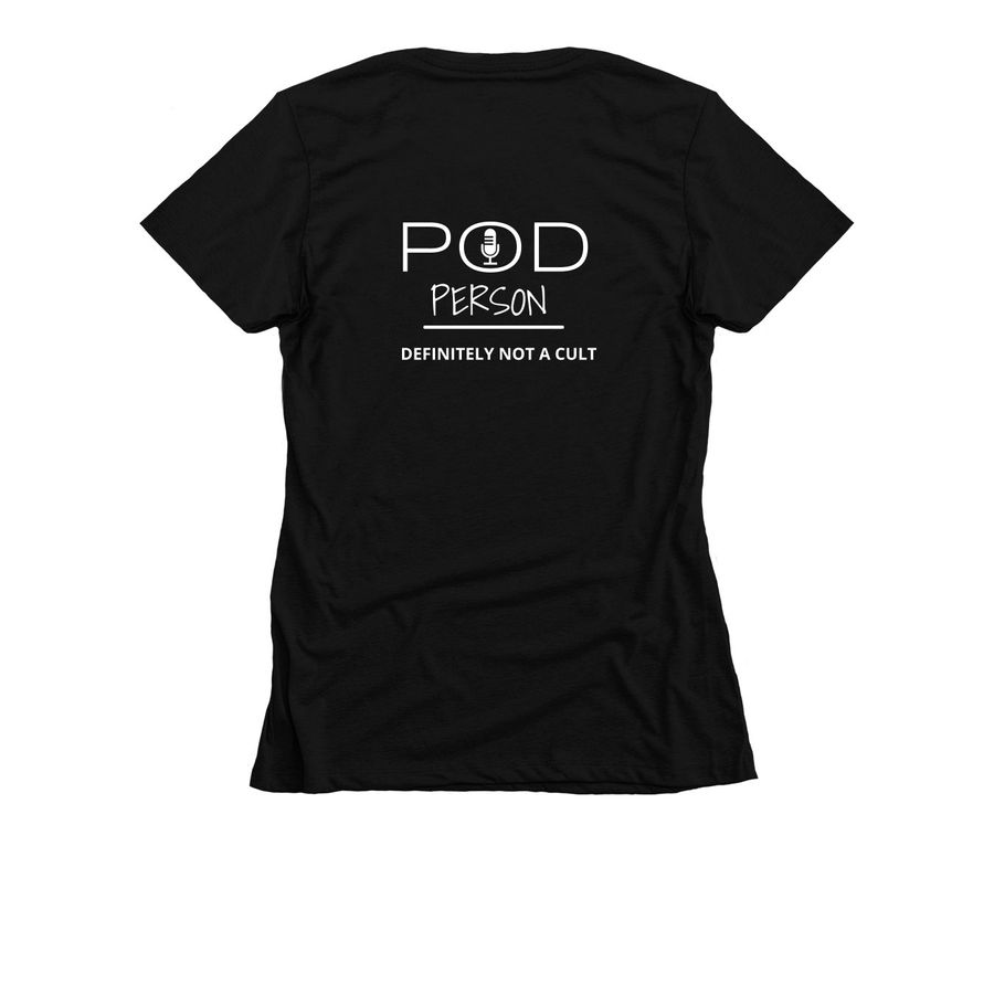 Pod Person Classic Tee, a Black Women's Slim Fit Tee (back-view)