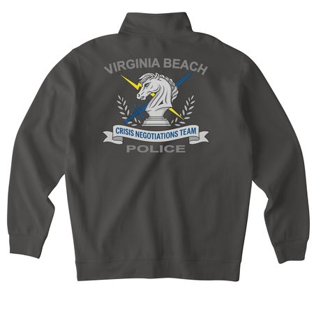 SUB Front/Color Back, a Asphalt Midweight Quarter Zip Pullover (back-view)