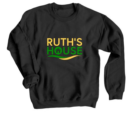 Ruth's House Bertie, a Black Crewneck Sweatshirt