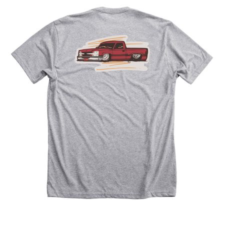 Cartoon T designed by Mario, a Athletic Heather Premium Unisex Tee (back-view)