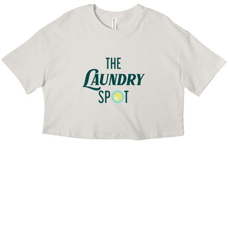 Laundry Spot Cropped Tee, a Vintage White Women?s Cropped Cotton Tee