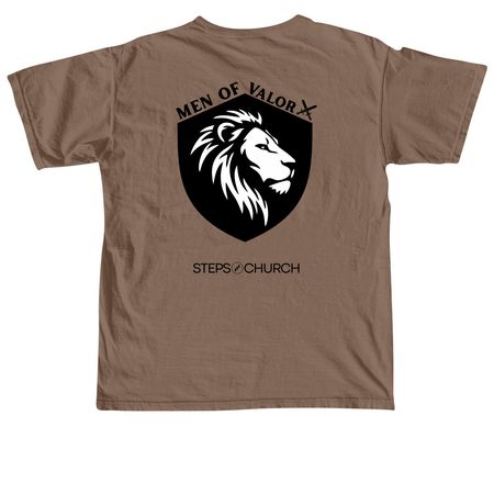 Men Of Valor Collection, a Espresso Comfort Colors Unisex Tee (back-view)