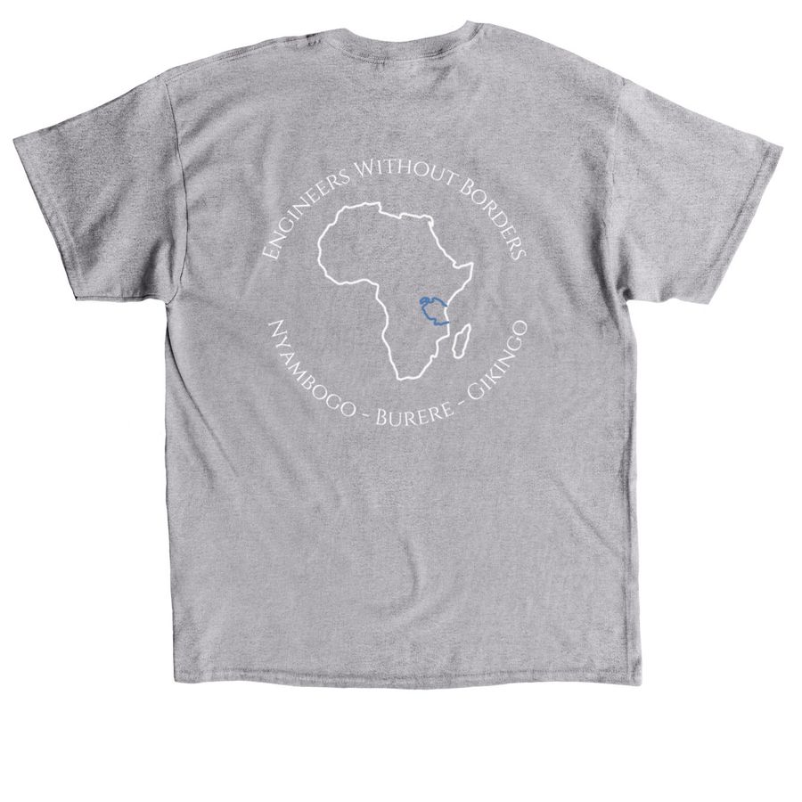 EWB-UC Spring 2025 Apparel, a Sport Grey Classic Unisex Tee (back-view)
