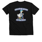 Oncology Goose, a Solid Black Blend Premium V-Neck Tee (back-view)