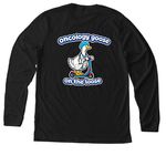 Oncology Goose, a Solid Black Blend Premium Long Sleeve Tee (back-view)