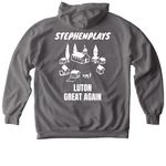 Luton Great Again, a Grey Comfort Colors Pullover Hoodie (back-view)