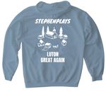 Luton Great Again, a Stone Blue Gildan Softstyle Pullover Hoodie (back-view)