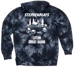 Luton Great Again, a Black Tie Dyed Pullover Hoodie (back-view)