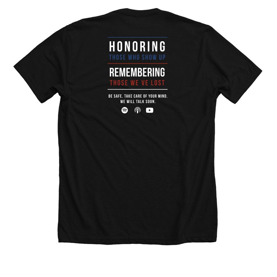 "A Silent War Within" Awareness Tee, a Solid Black Blend Premium Unisex Tee (back-view)